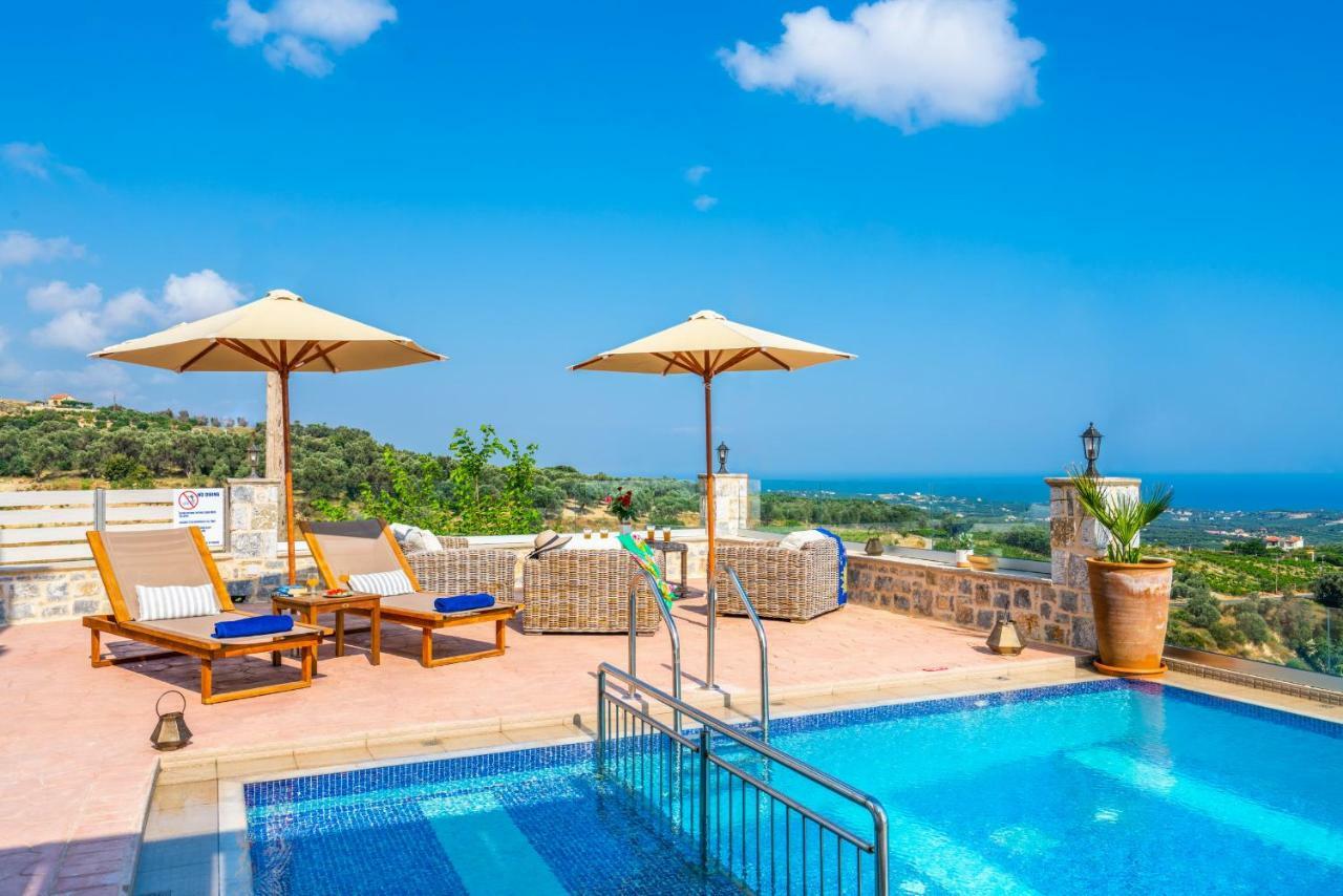 New Villa Kantifes 4 Families Or Couples With Private Pool & Bbq Κυριάννα Εξωτερικό φωτογραφία
