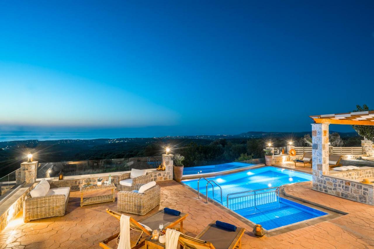 New Villa Kantifes 4 Families Or Couples With Private Pool & Bbq Κυριάννα Εξωτερικό φωτογραφία